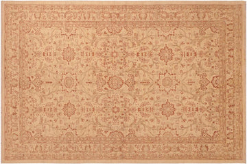 handmade Traditional Kafkaz Chobi Ziegler Beige Rust Hand Knotted RECTANGLE 100% WOOL area rug 6 x 9
